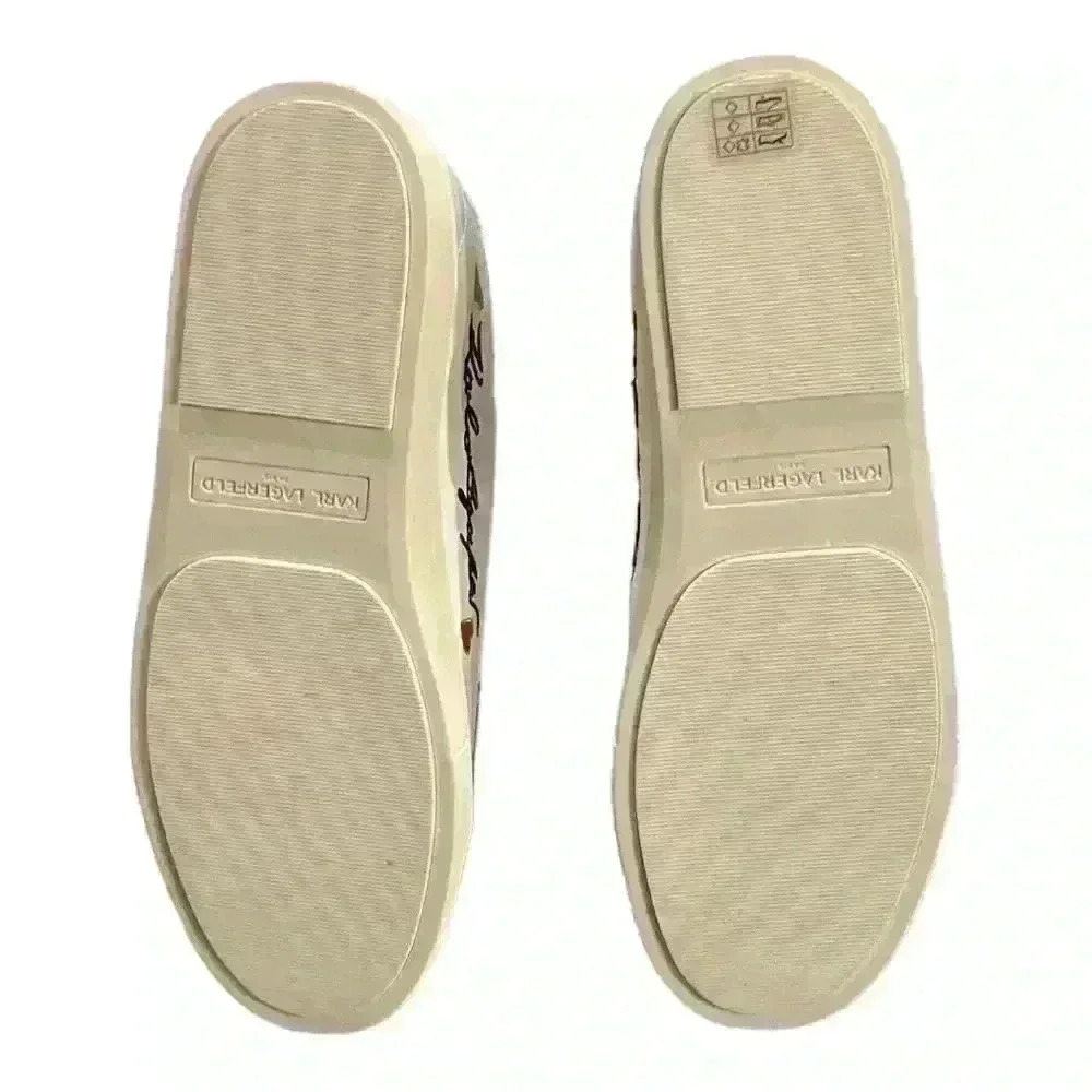 Karl Lagerfeld Women’s White  Leather Sneakers. Worn once. With box. Size 9. - Picture 5 of 5